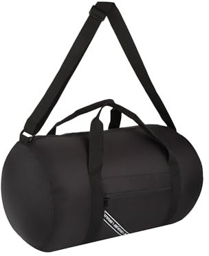 GOX Große, faltbare Reisetasche für Reisen, karierte Tasche, leicht, Handgepäck, für Damen und Herren, Schwarz, Handgepäck