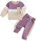 Geagodelia Vestiti da Bambina Felpa Maniche Lunghe Stampa di Lettere + Pantaloni Leopardato Completini Bambina Autunno Sportivo (D Viola, 12-18 mesi)
