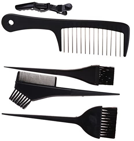 Baluue 8stücke Teiliges Schwarz Mit Haarfärbeschale Haarmixer Haarklammern Und Haarpinseln Langlebige Friseurzubehör Für Diy Und Professionelles Färben Ohne Klecksen