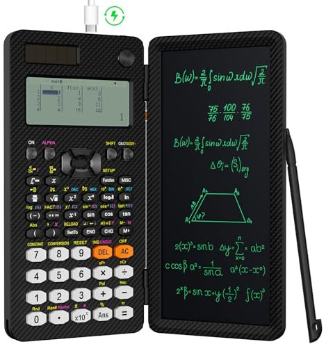 ROATEE 991EX Wissenschaftlicher Taschenrechner, 552 Rechenfunktionen, 6-zeiliges Display, übersichtliches Display, wiederaufladbar, für komplexe Berechnungen geeignet