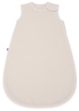 emma & noah Merinowolle Baby Schlafsack 1.0 TOG, Ganzjahres Schlafsack für den Frühling, Sommer und Herbst, 100% Wolle, Strampelsack für Neugeborene (Essential Beige, 70)
