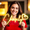 Scritta LED Personalizzabile Insegna Luminosa Personalizzata da Parete, Insegna Neon per la Camera Lampada LED Personalizzate Decorazioni Stanza Rosa Led per Ragazze Ragazzi Regalo di Compleanno