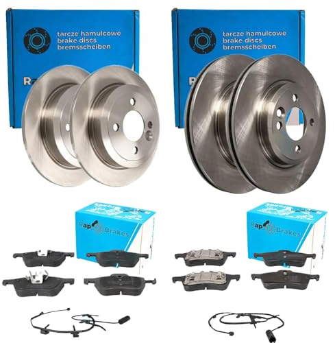 RAP Brakes Bremsenset vorne + hinten | R-D0567 + R-P0376 + R-D0566 + R-P0452 Kompatibel mit Mini (R50, R53),Mini Cabriolet (R52)