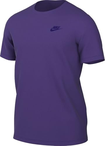 Nike Sportswear Club Herren-T-Shirt, Wild Grape/White, AR4997-507, L