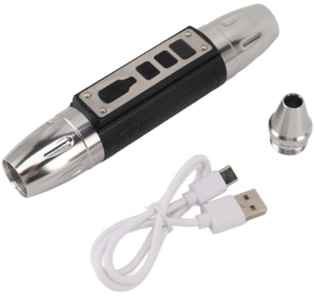 Segrehy Jade -Beurteilung Lichtdetektor Lampe Super Bright 4 LED Light Expert Schmuck Beurteilung Taschenlampe für die Aluminiumlegierung zu Hause 153 mm 213g