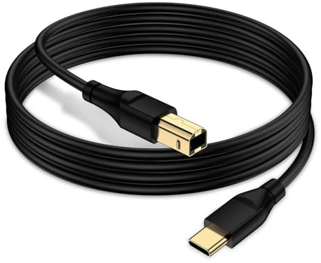 Câble USB C Imprimante 2M, Cable USB 2.0 B Mâle vers USB Type C Mâle Câble Scanner pour HP, Epson, Samsung, MacBook Pro/Air, Pad Pro, Chromebook, Laptop, Canon, Brother, Lexmark, Dell, Clavier MIDI