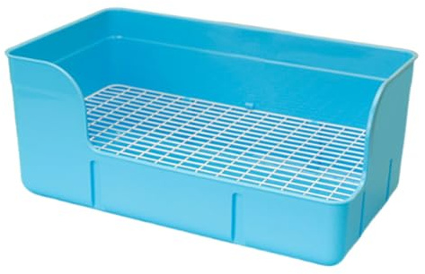 LOVIVER Lettiera per Conigli, Toilette per Animali Domestici, vasino, vaschetta per pipì, griglia per lettiera, Toilette angolare per ratti, furetti, Conigli, Blu