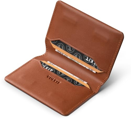 VULKIT Porte-Cartes Fin et Minimaliste en Cuir avec Blocage RFID Poche Avant Fermeture Magnétique