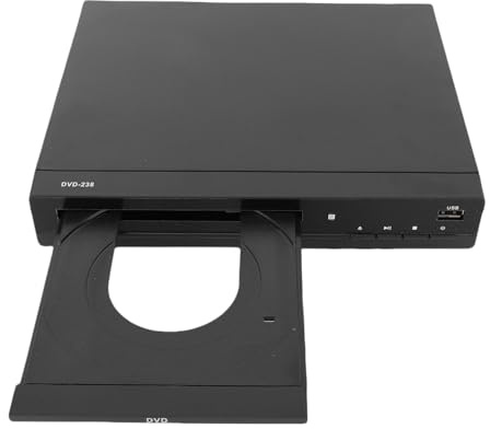 Focket Lettori DVD per TV, interfaccia multimediale HD con upscaling 1080P, porta USB con telecomando, lettore CD per impianto stereo domestico, proiettore Smart TV, roulotte (Spina europea)