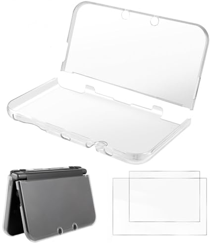 Hzxkqmil Custodia Protettiva Trasparente per Nintendo New 3DS XL LL Console | Custodia Rigida in Cristallo Chiaro Copertura Protettiva + 1 Set di Pellicole Protettive per lo Schermo per New 3DS XL/LL