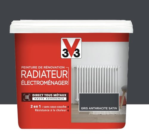 V33 Peinture De Rénovation Radiateur Électroménager Gris anthracite 0,75 L