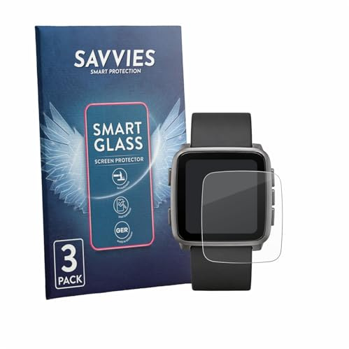 Savvies Schutzglas für Pebble Time 2 2026 | 3 Stück Transparenter Displayschutz Made in Germany Panzer Schutz Glas 9H Schutzfolie HD Klar Blasenfrei Einfache Montage