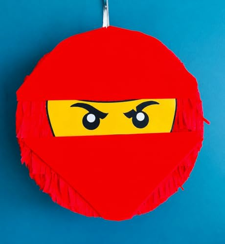 40x40 cm Ninja-Shaped Empty Piñata (Red)