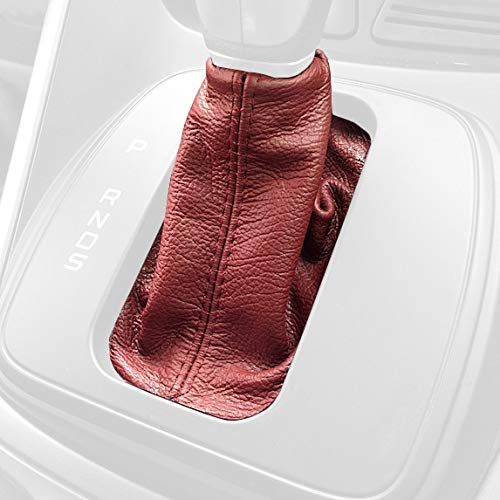 RedlineGoods Auto Schaltsack Manschette kompatibel mit Ford Kuga 2012-15. Maßgeschneidert - Nicht universell. Echtes Top Qualitat Italienisches Alcantara. Schwarz mit Rotem Faden