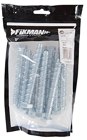 Fixman 513133 - Bulloni per calcestruzzo, M12 x 100 mm, confezione da 10
