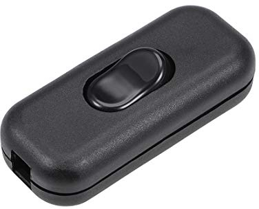sourcing map 1 Stk. Inline Schnurschalter AC 250V 6A Ein/Aus Lampe Wippschalter Schwarz