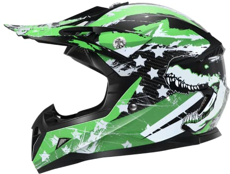 Casco Motocross Niño ECE Homologado - YEMA YM-211 Casco de Moto Infantil Cross Integral Enduro , L