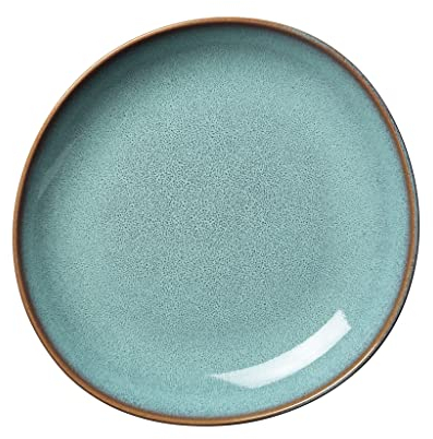 Villeroy & Boch like. by Lave glacé Schale flach, 28 x 27 x 4,3 cm, schöne Schale aus Steingut für Beilagen und größere Gerichte, spülmaschinenfest