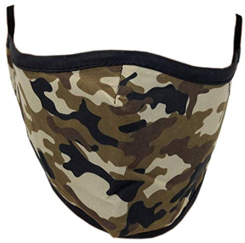 Leoodo Atemschutz Maske mit 2 Filter Motiv Wiederverwendbar Atmungsaktiv Mund und Nasenschutz Waschbare Staubschutz Mundschutz Premium, Mundschutz farbe:Camouflage Braun