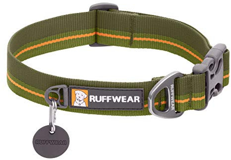 RUFFWEAR Flat Out Collar, Klassisches Hundehalsband für Große bis Sehr Große Hunderassen, Einstellbare Passform, Größe L (51-66 cm), Forest Horizon