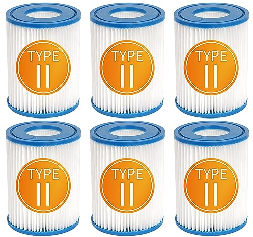 YanBan Cartouches filtrantes de Rechange compatibles avec Best-Way Type II 58094 Le Filtre de Piscine Gonflable, Compatible avec Lay-Z Spa Le Filtre de Bain à remous, 4,2, 5,4, Lot de 6