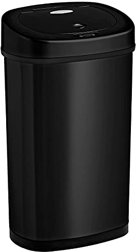 Homra Cubo de Basura Automático de Acero Inoxidable Fonix 50 Litros | Papelera Reciclaje con Sensor | Basurero de Cocina 50L | Negro