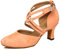 MINITOO Women Dance Shoes Closed Toe Party Evening Wedding Pumps with Ankle Strap L457 Orange Yellow UK 2