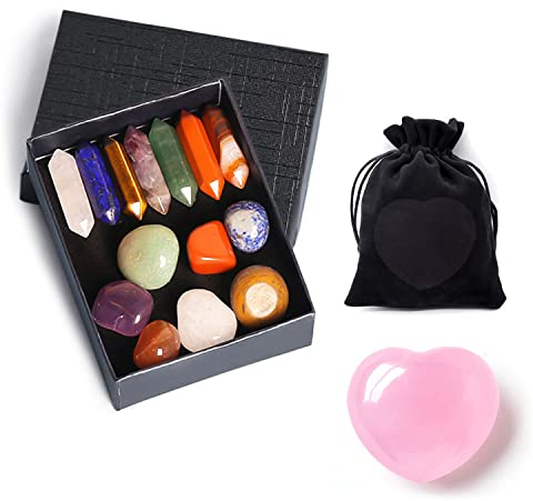 15-teiliges Premium-Heilkristall-Set, Geschenke, Steine, Meditation, Yoga, polierte natürliche Edelsteine, Relief-Edelstein, Therapie, Amulett, Chakra, Quarz, Palme, Reiki, Amethyst