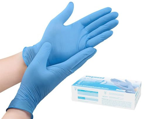100x Siegmund Nitril-Einweghandschuhe blau - Größe XS - dehnbare, puderfreie, medizinische Nitrilhandschuhe höchster Qualität - undurchlässig für Bakterien, Pilze und Viren