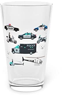 Beer Glass Pint 16oz Humorous Police Outfit Kids Party Costume Sheriff Enthusiast Hilarious Child 16oz