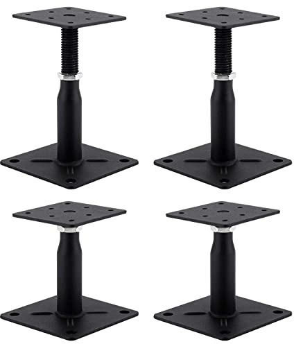 YEUQWJ 4 Pack Adjustable Support Jack for Floor, Post, RV Step Stabilizer, Mini Screw Jack - Post 4 to 7, 4500 lbs Load Capacity