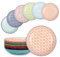 fanquare Set di 6 Piatti da Torta Colorati, Piatto da Insalata in Porcellana con Rilievo, Piatto da Colazione in Ceramica con Motivo a Quadrifoglio 21 cm