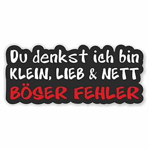 Folien-Zentrum - 2x Du Denkst Ich Bin Klein 13 x 5,5 cm - hochwertiger Aufkleber Auto Tuning - OEM & JDM Auto Sticker - Lustige Aufkleber für Auto - Stickerbomb - Autoaufkleber - Made in Germany (2)