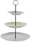 LEKE GO Frutero pastelero de 3 alturas flores de porcelana y metal de Ø 20x30 cm para cocina