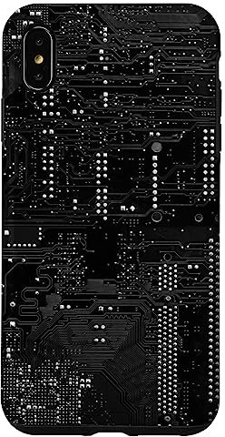 Hülle für iPhone XS Max Motherboard Microchip Circuit Black IT Computer Background