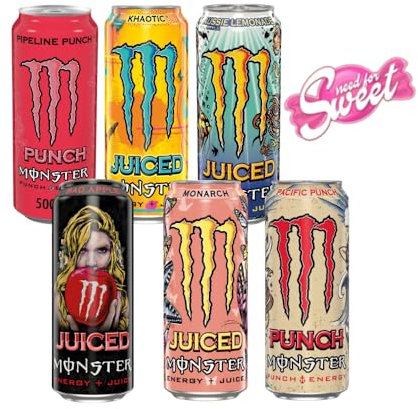 12x Monster Juiced 0,5l - Testpaket/Mixpaket - in praktischen Einweg Dosen (12 x 500 ml)