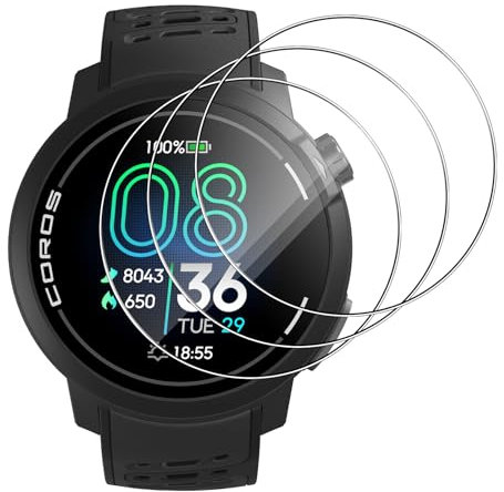 Lutree per Coros Pace Pro/Amazfit Balance 2 Vetro Temperato, 3 Pezzi Durezza 9H HD Pellicola Protettiva, Anti-Graffio Anti-Impronte Senza Bolle Protezione Schermo