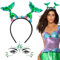 BOOMTOP Haarreif Meerjungfrau mit Flossen Pailletten Haarreif Karneval Fasching Meerjungfrauen Kostüm Glitzer Haarschmuck Schwanzflosse Damen mit Edelsteine Aufkleber Geischt Glitzersteine Grün
