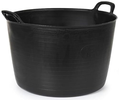 75 Litre Extra Large Flexi Tub Versatile Multi Purpose Flexible Rubber Storage Container Bucket (Black)