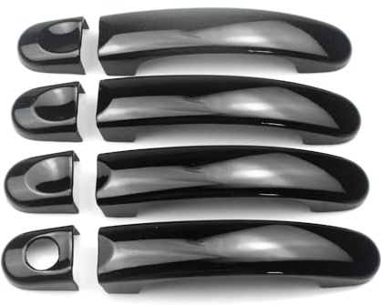 ALWAYSTECZON Door Handle Cover Trim Exterior Accessories ABS Protector for Volkswagen VW Transporter T5 T6 Caddy 2003-2023 (black)