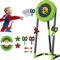 2-in-1 Axe Throw & Lawn Dart Game Set, Dart Game Dart Board with 2 Axes 2 Six-star Dart & 2 Darts, Foldable Safe Dart Game Toy for Indoor Outdoor Family Kids Adults Green