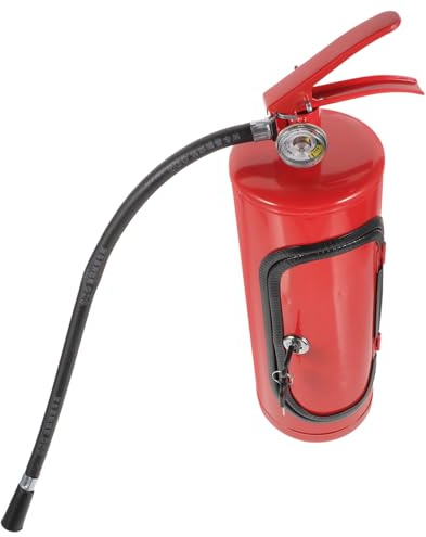 DIYEAH Porta Bottiglie Estintore in Metallo per Whiskey e Vino Scatola Portatile Elegante per Bottiglia e Bicchieri Contenitore Creativo Regalo Uomo Pompiere Decorazione Casa Compatta
