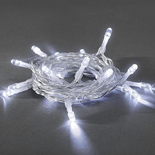 Konstsmide LED Lichterkette, 10 kalt weiße Dioden, batteriebetrieben, Innen, 2 x AA 1.5V (exkl.) - 1407-203