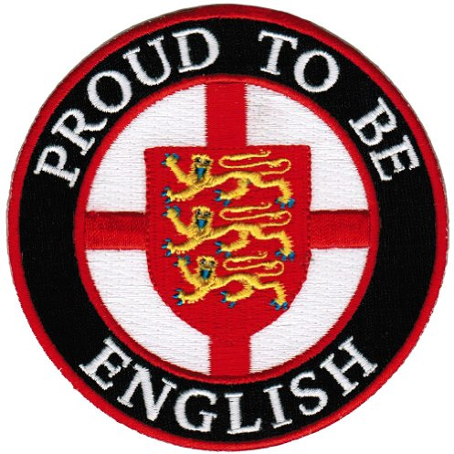 Proud To Be English Embroidered Patch England Flag Iron-On Biker British Coat of Arms UK Emblem