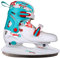 Nijdam Kinder Schlittschuhe Verstellbar, Weiß/Blau/Rot, 27-30
