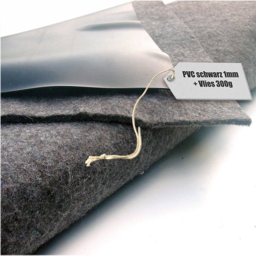 Teichfolie PVC 1mm schwarz in 7m x 8m mit Vlies 300g/qm