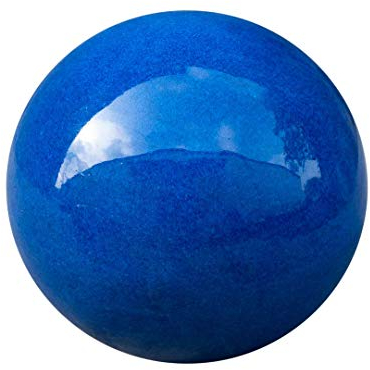 Teramico Dekokugel Gartenkugel glasiert -Blau, Grün, Anthrazit, Türkis, Aqua- sehr hochwertig frostfest und witterungsbeständig Steinzeug (16cm, Blau)