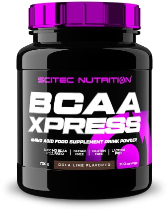 Scitec Nutrition BCAA Xpress, sans sucre, gluten et lactose, 5g de BCAA purs, récupération et croissance musculaire, ratio d'acides aminés 2:1:1, aromatisé et facile à mélanger, 700 g, Cola-Lime