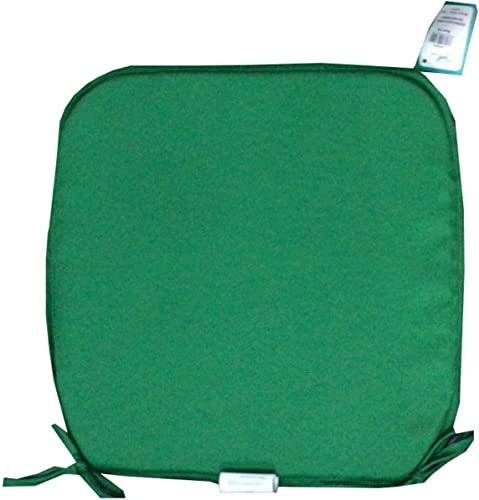 Set Of 4 Beautiful REMOVABLE Dining Garden Chair Cushion Seat Pads With Ties (Moss Green)