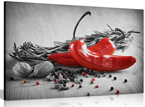 Herbs & Spices Kitchen Canvas Wall Art Picture Print (18x12in)
